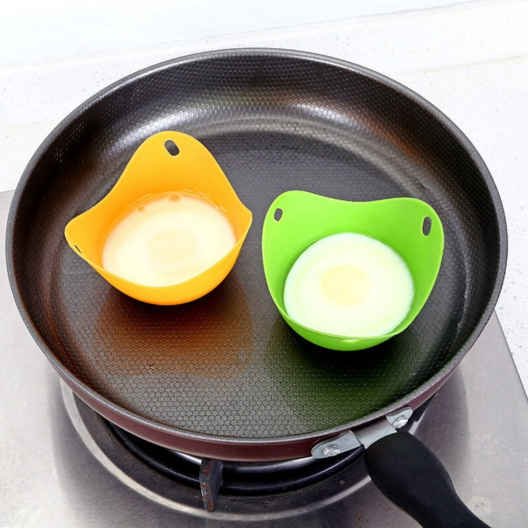 Poached Egg Cooker, Silicone Egg Poacher Cups with Ring Standers, Non Stick Egg Poaching Cup for Microwave or Stovetop Egg Cooking, Gift Box Packaging