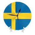 thumbnail image 2 of 9.84in Round Wall Clock Frameless No Glass Silent Non-Ticking Pvc Board Stand For Tabletop Or Wall Kitchen Living Room Office Bedroom Sweden Flag Swedish, 2 of 9