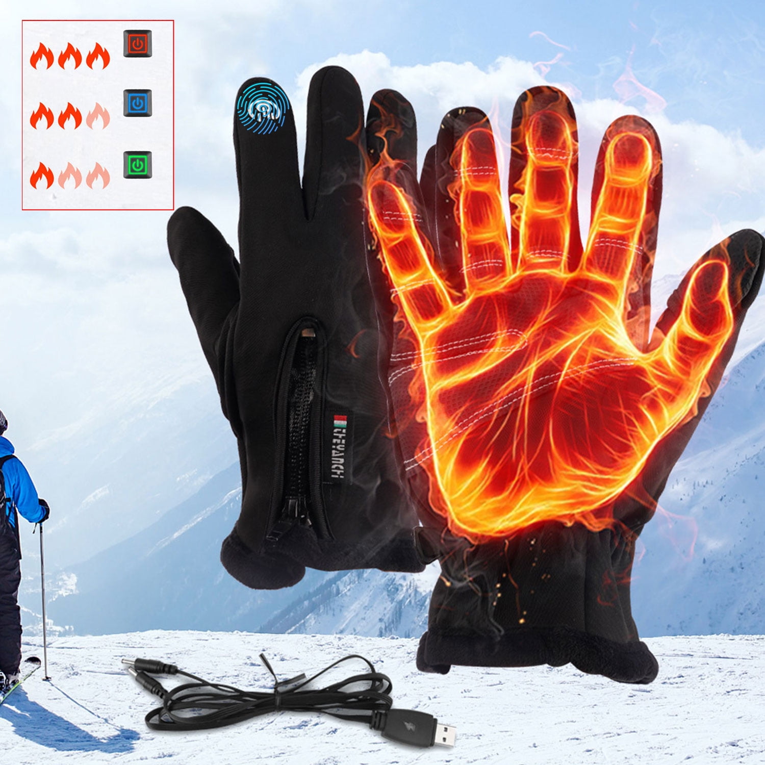 Rtmgob Heated Gloves for Men Women, Rechargeable Heated Gloves