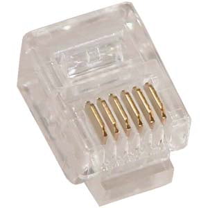ACCL RJ12 (6P6C) Plug for Stranded Flat Wire 100pk, 1 Pack