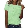 thumbnail image 2 of Green T Shirts for Women's Spring/Summer Round Neck Love Printed Loose Casual Short Sleeve T Shirt Fashion Clothing, 2 of 4