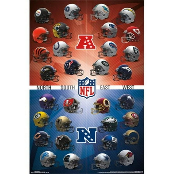 Posterazzi TIARP14109 Nfl - Helmets 15 Poster Print - 24 x 36 in.