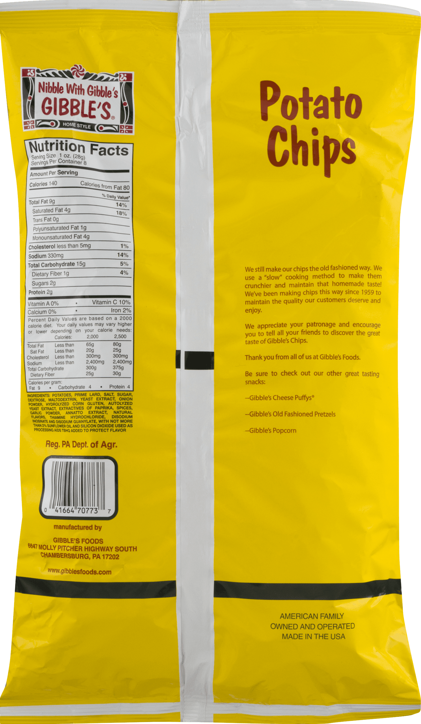 Gibble's Homestyle Potato Chips Bar-B-Q, 8.0 OZ