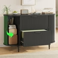 thumbnail image 4 of SEDETA 39.4" Filing Cabinet for Home Office, 2 Drawer File Cabinet, fit Legal/Letter/A4 Size, Modern Fluted Filing Cabinets with 2 Sliding Door Storage, Printer Stand, Black, 4 of 8