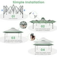 thumbnail image 4 of Gymax Abri de Terrasse Extérieur 13 Pieds X 13 Pieds à Déploiement Rapide, Protection Solaire, avec Sac à Roulettes, Vert et Gris, 4 of 5