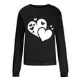 thumbnail image 4 of Fartey Womens Love Heart Graphic Sweatshirt Soft Comfy Long Sleeve Pullovers Loose Casual Crewneck Holiday Tops Fashion Valentines Day Sweatshirts on ClearanceBlack, 4 of 4