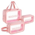 thumbnail image 1 of Bolsa de aseo transparente, 3 piezas, bolsa de cosméticos de maquillaje, bolsa de lavado de viaje transparente para mujeres y niñas, 1 of 6