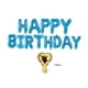 thumbnail image 1 of Globos inflables de feliz cumpleaños de 16 ", papel de aluminio con letras, 10 piezas, decoraciones de fiesta con corazón dorado (azul), 1 of 1