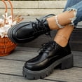 thumbnail image 4 of BXSRUTA Women's Plus Size Loafers, Comfortable Casual Thick Sole Low Heel Lace Up Shoes for Everyday, Spring and Summer, 4 of 8