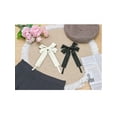thumbnail image 5 of INSPIRE CHIC Elegant Women's Ribbon Brooch Pin Collar Bow Ties for Various Occasions Black, 5 of 5