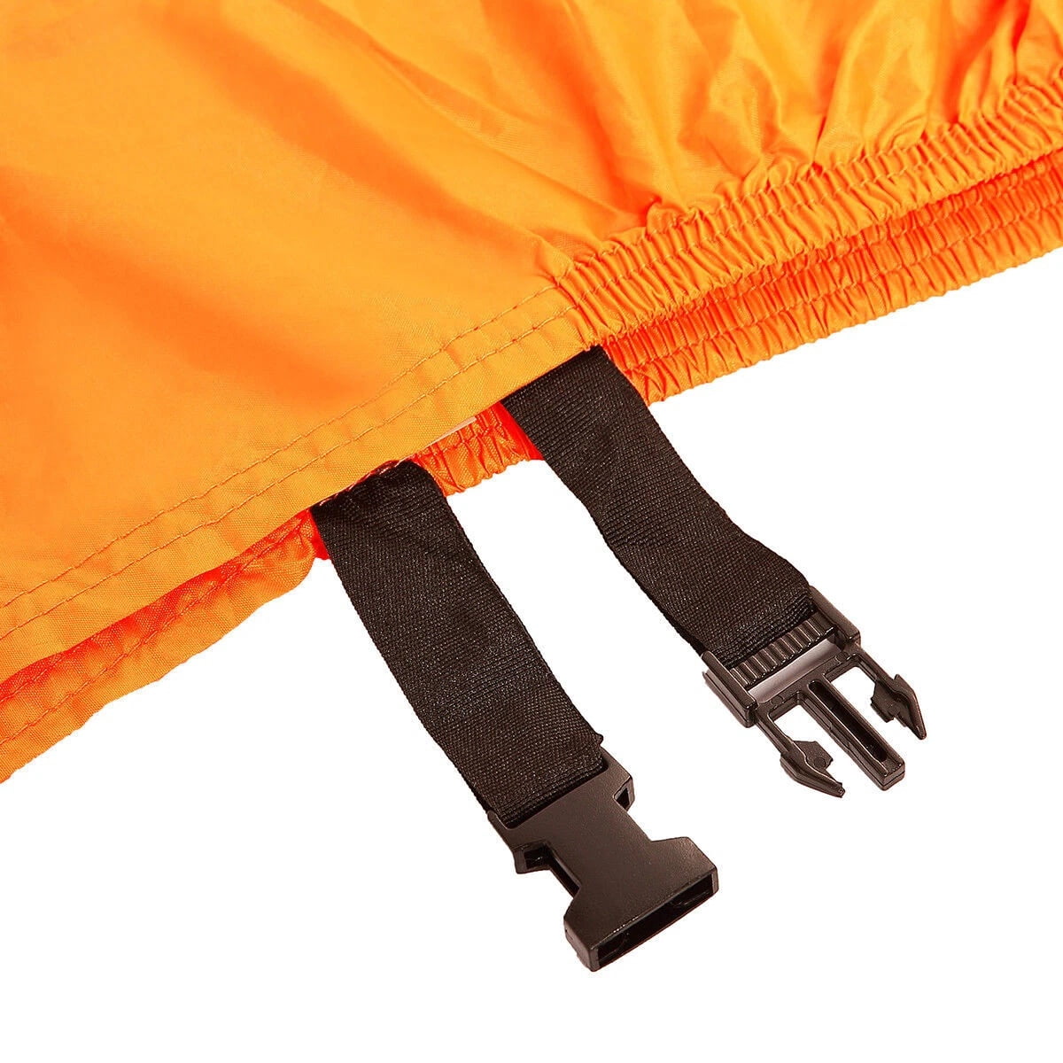 Heavy Duty Motorcycle Cover Universal Waterproof, Windproof Motorbike Cover with Lock Holes and Storage Bag, Fits up to 104" (Black-Orange)