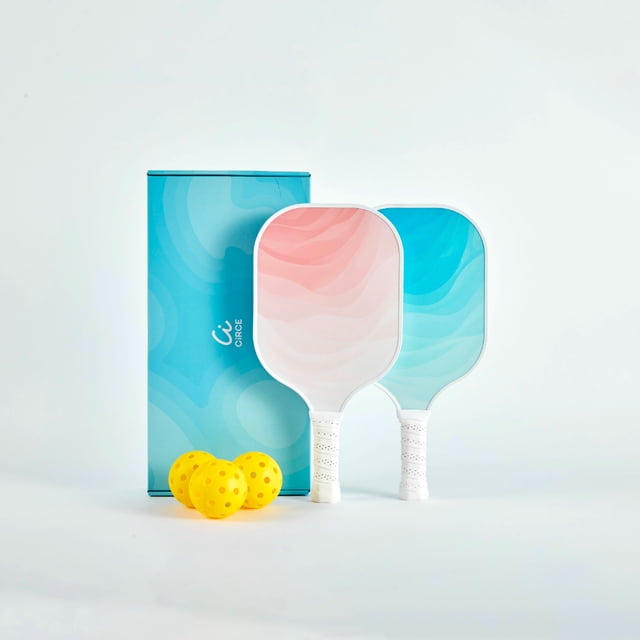 The Cielo Adventure Pickleball Paddle Set - Blush & Azure