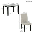 thumbnail image 7 of Rhomtree 5 Piece Modern Rubberwood Dining Table Set, Beige, 7 of 7