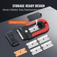 thumbnail image 5 of VEVOR Razor Blade Scraper, 15 Extra Blades, Locking Scraper Tool with Security Cap, Carbon Steel and POM Blades, for Cleaning Labels, Stickers, Decals, Paint from Glass Window Stovetop Cooktop Oven, 5 of 9