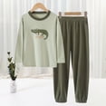 thumbnail image 2 of TOWED22 Toddler Baby Girl Boy Clothes Outfits 2 Piece Long Sleeve Crewneck Tee and Relaxed Joggers Pants Set Fall Winter Print Clothing(Green,14-15 Y), 2 of 6
