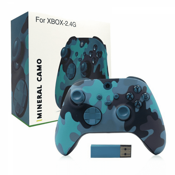 Gamepad for Xbox Console, Wireless & Wired Controller 2.4G Joystick for PC Game Controller Joypad-Camouflage-Blue