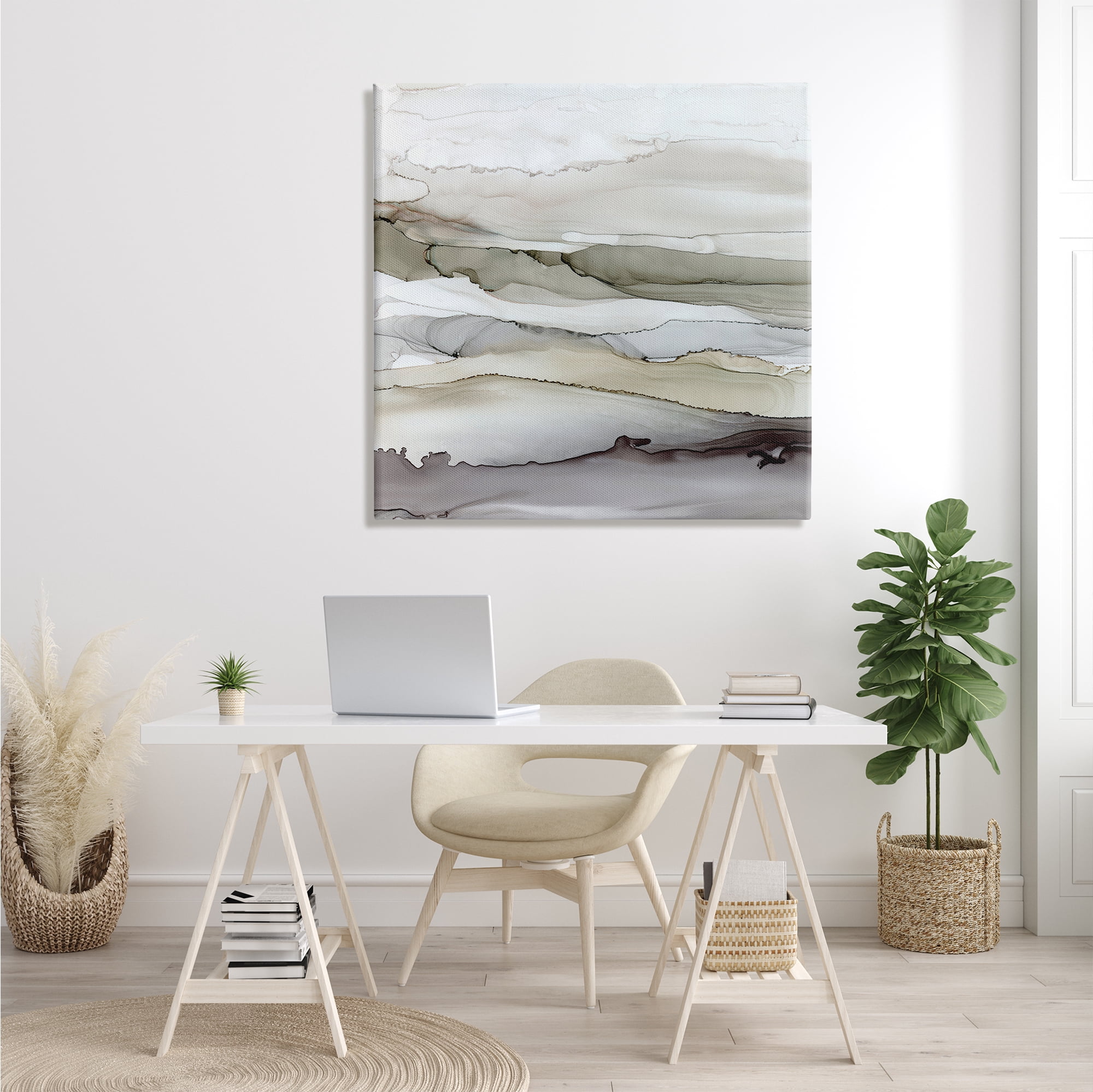 Stupell Indtries Abstract Mountain Range Watercolor Interpretation Brown Grey,36 x 36,Design by Carol Robinson