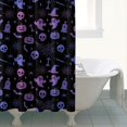 thumbnail image 4 of Purple Halloween Ghost Pumpkin Skull Pattern Shower Curtain 84"x72" ,Bathroom Decorative Shower Curtains Set with 12 Hooks,Modern Waterproof Washable Shower Curtain, 4 of 6