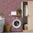 thumbnail image 6 of Peel and Stick Wallpaper Pink Leopard Print Black Accents 24in x 118in Contact Paper Removable Self Adhesive Wall Mural Wall Decor for Bedroom Kitchen Cabinets, 6 of 8