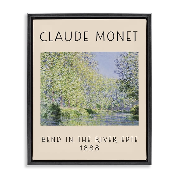 Stupell Industries Transitional Classic River Bend Monet Black Floating Frame Canvas Art, 17 x 21, by Lil' Rue