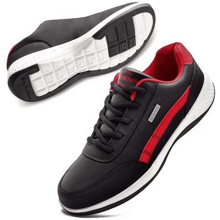 

Mens Running Sneaker Casual Shoes Leather Sport Shoes Breathable Comfortable Walking Shoes