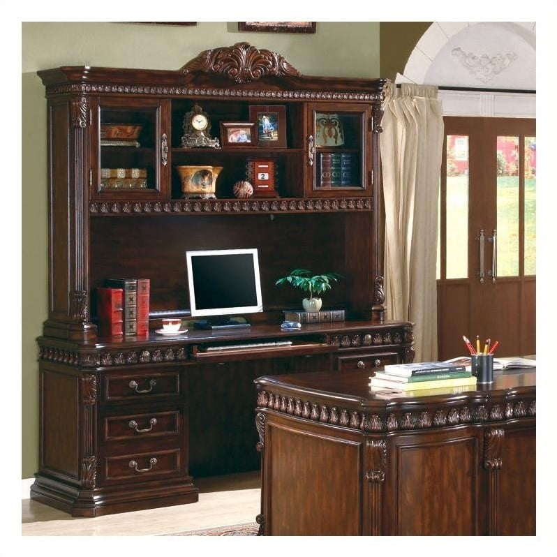 Coaster Union Hill Credenza And Hutch In Rich Brown Walmart Com