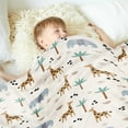 thumbnail image 6 of Woodland Animal Throw Blanket for Boys, Soft Cozy Jungle Animals Adventure Fuzzy Flannel Blanket Gift for Kids, Plaid Forest Animal Fleece Blanket for Toddler Girls Sofa Couch Nursery 40x50 Inch, 6 of 7