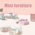 thumbnail image 4 of Juego de muebles de madera rosa para niñas, juego de simulación de dormitorio de madera rosa para niñas, juego de muebles para casa de muñecas, instalación sencilla, 4 of 9