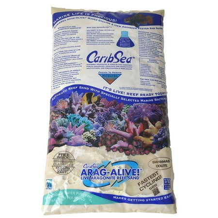 CaribSea Arag-Alive Live Aragonite Reef Sand - Bahamas Oolite 20 (Best Live Sand For Reef Tank)