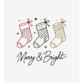 thumbnail image 5 of Merry & Bright Christmas Stocking Line Art  Women's White Crew Neck Short Sleeve Crop Tee-Medium, 5 of 6