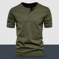 thumbnail image 4 of Pink Season Men Summer T-shirt Short Sleeves Casual Round Neck Mid Length Solid Color Match Pants Soft Half Open Collar Men Top Men Clothes, 4 of 8