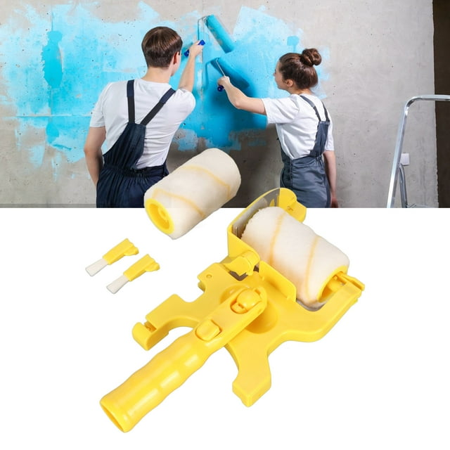 Handheld Edger Roller Brush Long Handle Multifunctional Handheld Paint Roller Brush With Replacement Roller For Wall Ceiling