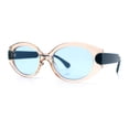 thumbnail image 4 of Womens Mod Oval Thick Plastic Fancy Chic Fashion Sunglasses Peach Blue - Blue, 4 of 8