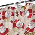 thumbnail image 3 of Beige Christmas Santa and Gift Pattern Shower Curtain 84"x72" ,Bathroom Decorative Shower Curtains Set with 12 Hooks,Modern Waterproof Washable Shower Curtain, 3 of 6