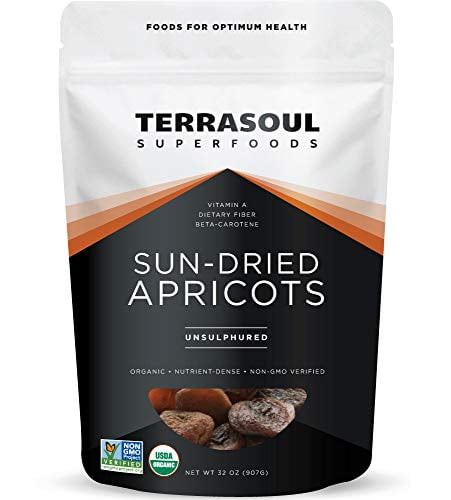 Terrasoul Superfoods Sun-Dried Apricots Unsulphured (Organic), 2 Pound (Pack of 1)