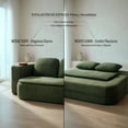 thumbnail image 4 of Sofacama Comprimido 2 plazas 200 x 120 x 68 cm para Sala Plegable Convertible Minimalista Multifuncional Bossa Nuvola Verde, 4 of 14