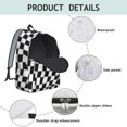 thumbnail image 4 of Black and White Wavy Checkered Backpack for School, Cute School Bag with Adjustable Shoulder Straps and Padded Back, 15.7"x11.8"x5.5", 4 of 5