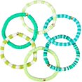thumbnail image 1 of Set de pulseras Heishi de 6 mm, discos de vinilo, arcilla, cuentas de amistad, pulseras apilables, cuerda elástica, estilo boho, ideales para la playa, vacaciones, fiestas, mujeres y niñas., 1 of 5