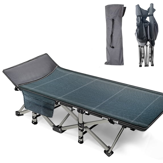 Lilypelle 75" Folding Camping Cots,Adult Oxford Strong Heavy Duty Wide Sleeping Bed for Camp Office Use