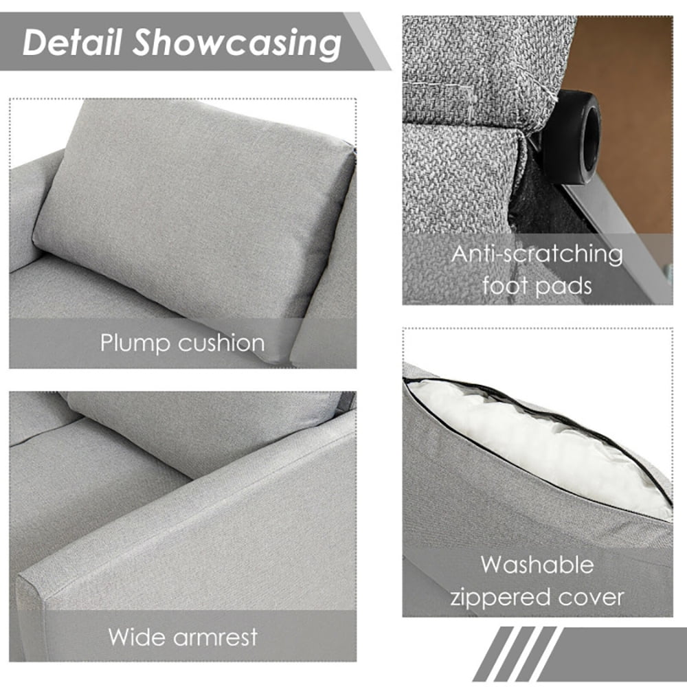 Finihen Convertible Sofa Bed, Modern Convertible Sleeper Couch, Convertible L-Shaped Sectional Sofa Couch with Reversible Chaise, for Living Room, Light Gray Finihen Convertible Sofa Bed, Modern Convertible Sleeper Couch, Convertible L-Shaped Sectional Sofa Couch with Reversible Chaise, for Living Room, Light Gray