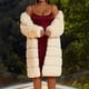 thumbnail image 4 of Abrigo de imitación corto de talla grande para mujer, chaqueta cálida de imitación peluda, ropa de abrigo de manga larga Fridja BV0+2211, 4 of 7