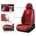 thumbnail image 6 of Coverado Red Car Seat Covers Full Set, 5 Seats Leather&Fabric Front and Back Auto Protectors, Breathable Interior Cushions Universal Fit Most Sedans SUV Pickup Trucks, 6 of 7