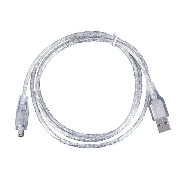 2X 1.5M USB to IEEE 1394 4 Pin Firewire DV Adapter Cable Converter for PC Camera, ideal for camera accessories. This silver plastic-metal cable supports USB2.0 and USB1.1 standards, enabling seamless digital data transfer. Includes two 5-foot cables for connecting computers and consumer electronic devices.