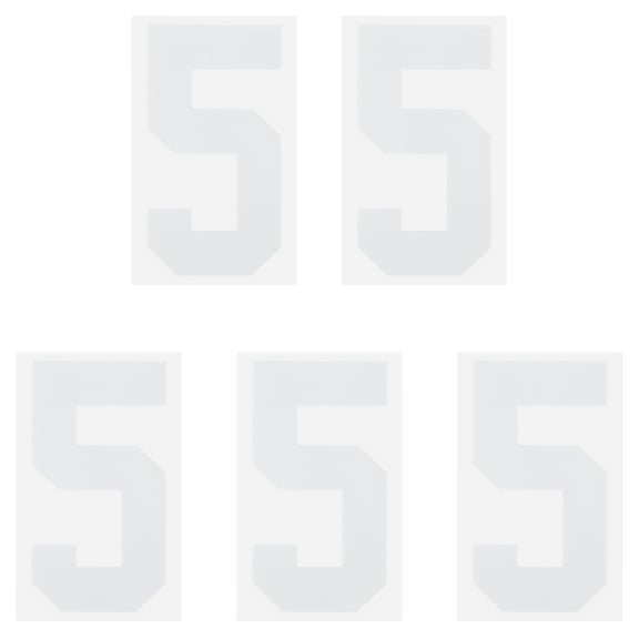 Iron on Number 5 Heat Transfer 8" White Single Number 5 Pack