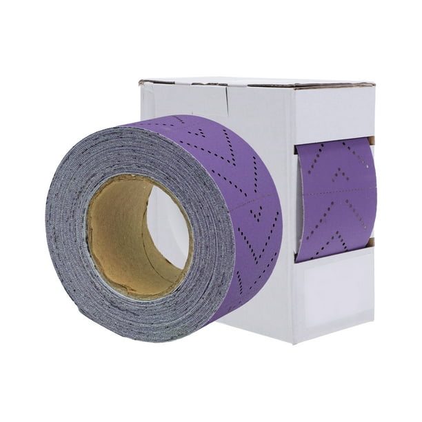 Ofertas Únicas 1 Pcs Discos de Lijado Húmedo Seco Impermeable Hook&Loop Papel de Lija para Carpintería, Acabado Automotriz 2.76 Pulgadas x 39.37ft 180 Grano Púrpura Cerámico Abrasivo