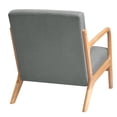 thumbnail image 5 of DyFun Accent Chairs Modern Armchair Linen Fabric Comfy Reading Lounge Chair with Wood Frame, Light Gary, 5 of 7