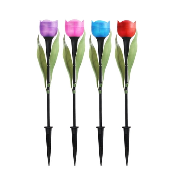 Moocorvic Solar Garden Flower Lights 4Pcs , Solar Outdoor Flower Lights Waterproof LED Stake Landscape Decorative Lights for Garden, Lawn, Yard, Pathway, Patio, Backyard