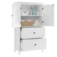 thumbnail image 2 of Gzxs Bathroom Cabinet, Storage Cabinet with 2 Drawers & 2 Doors & Adjustable Shelf, Kitchen Pantry Cupboard, for Living Room, Dining Room, Entryway, 23.6"L x 11.8"W x 43.3"H, White, 2 of 10