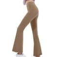 thumbnail image 2 of Elainilye Fashion Yoga Pants Women Flare Pants Athletic Fitness Pants High Waist Butt Lifting Leggings Seamless Pants,Brown, 2 of 9