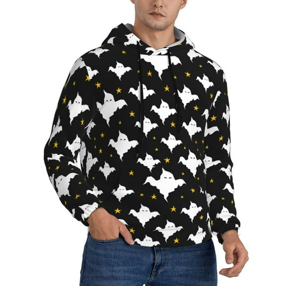 Hoodies for Men - halloween ghost star Long Sleeve Comfrt Men'S Fashion Hoodies & Sweatshirts, Sweatshirts for Men Hoodies Pullover Clothing Clothes with Pouch